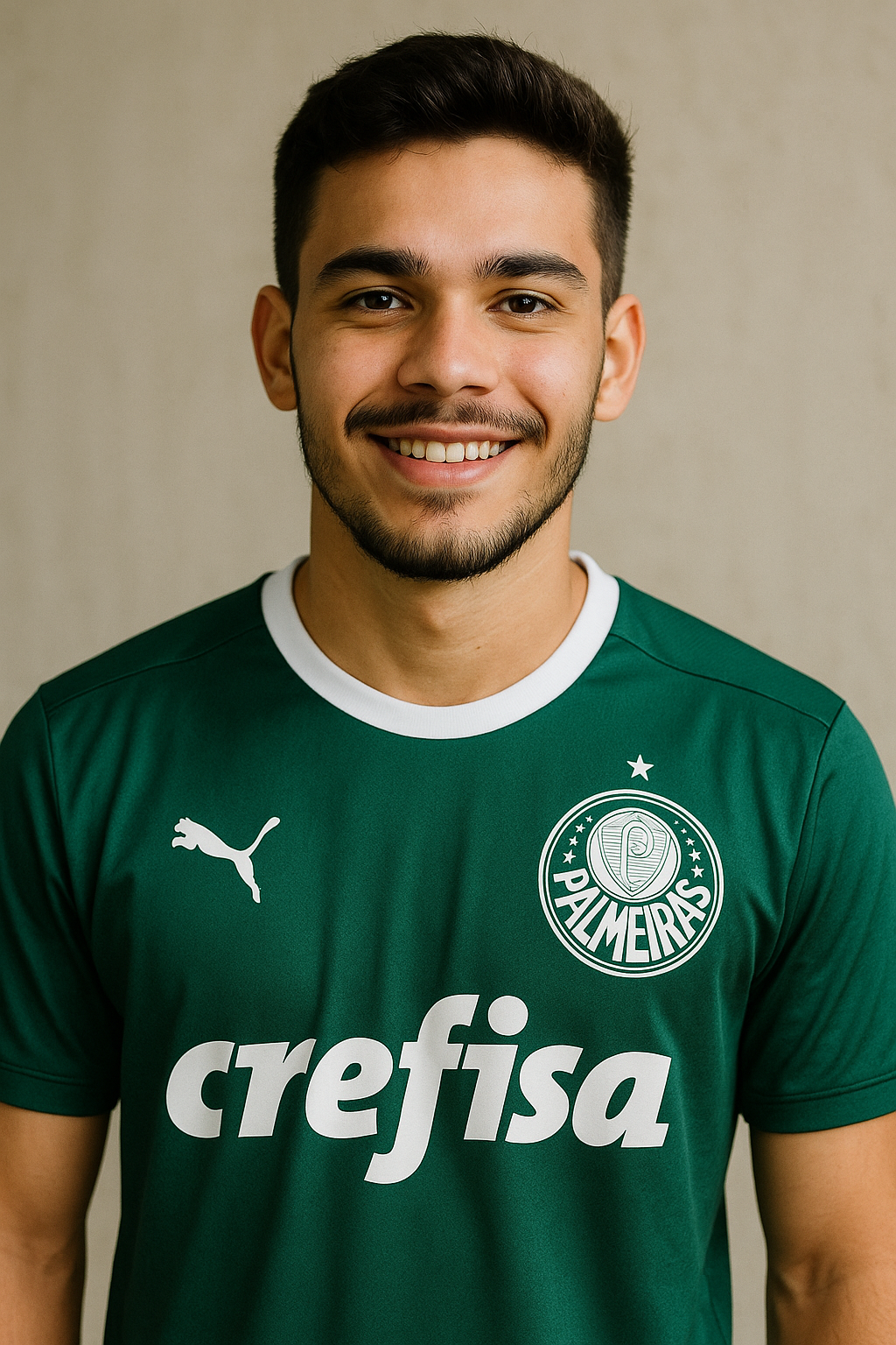Torcedor antes da troca de camisa com inteligência artificial